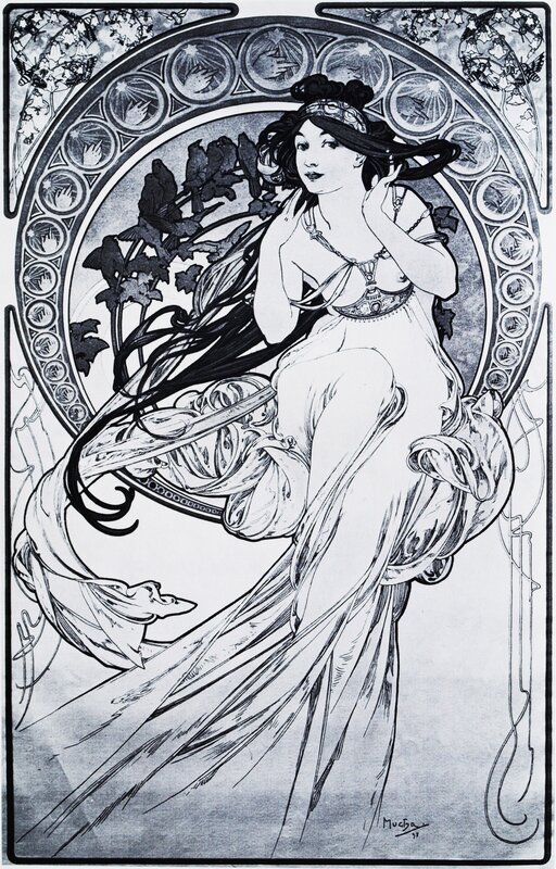 Art Nouveau woman illustration