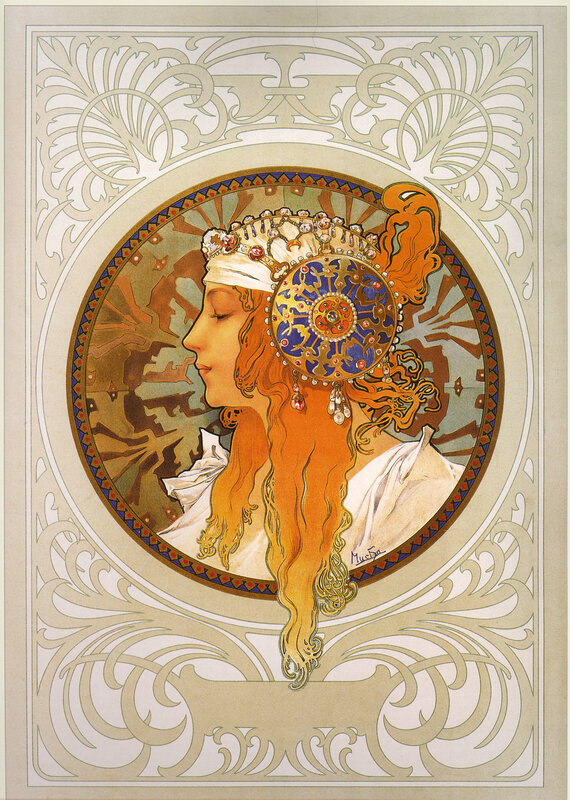Art Nouveau woman portrait