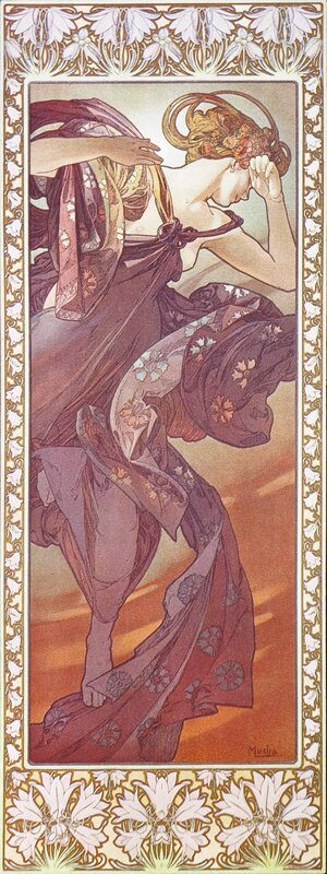 Art Nouveau woman with flowers