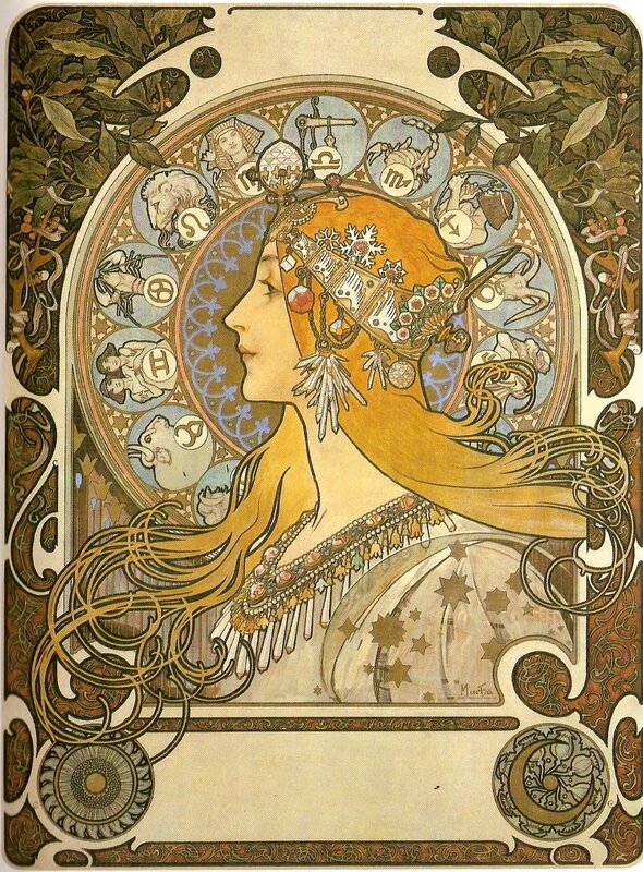 Art Nouveau zodiac illustration