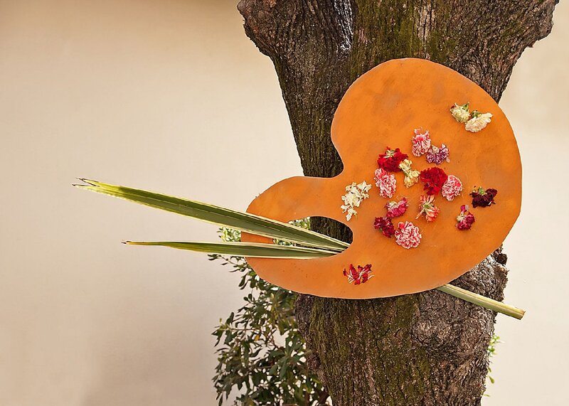 Art Palette with Flowers