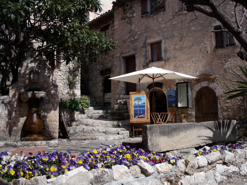 Art shop in a stone village