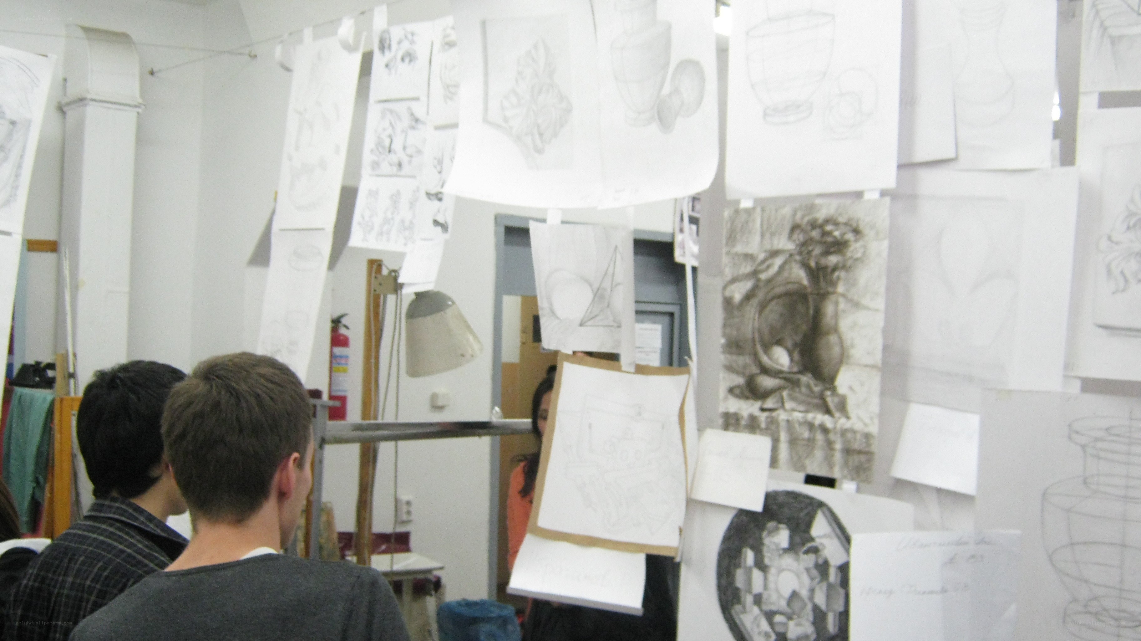Art students in a studio