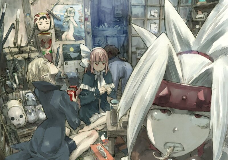 Art studio with anime characters