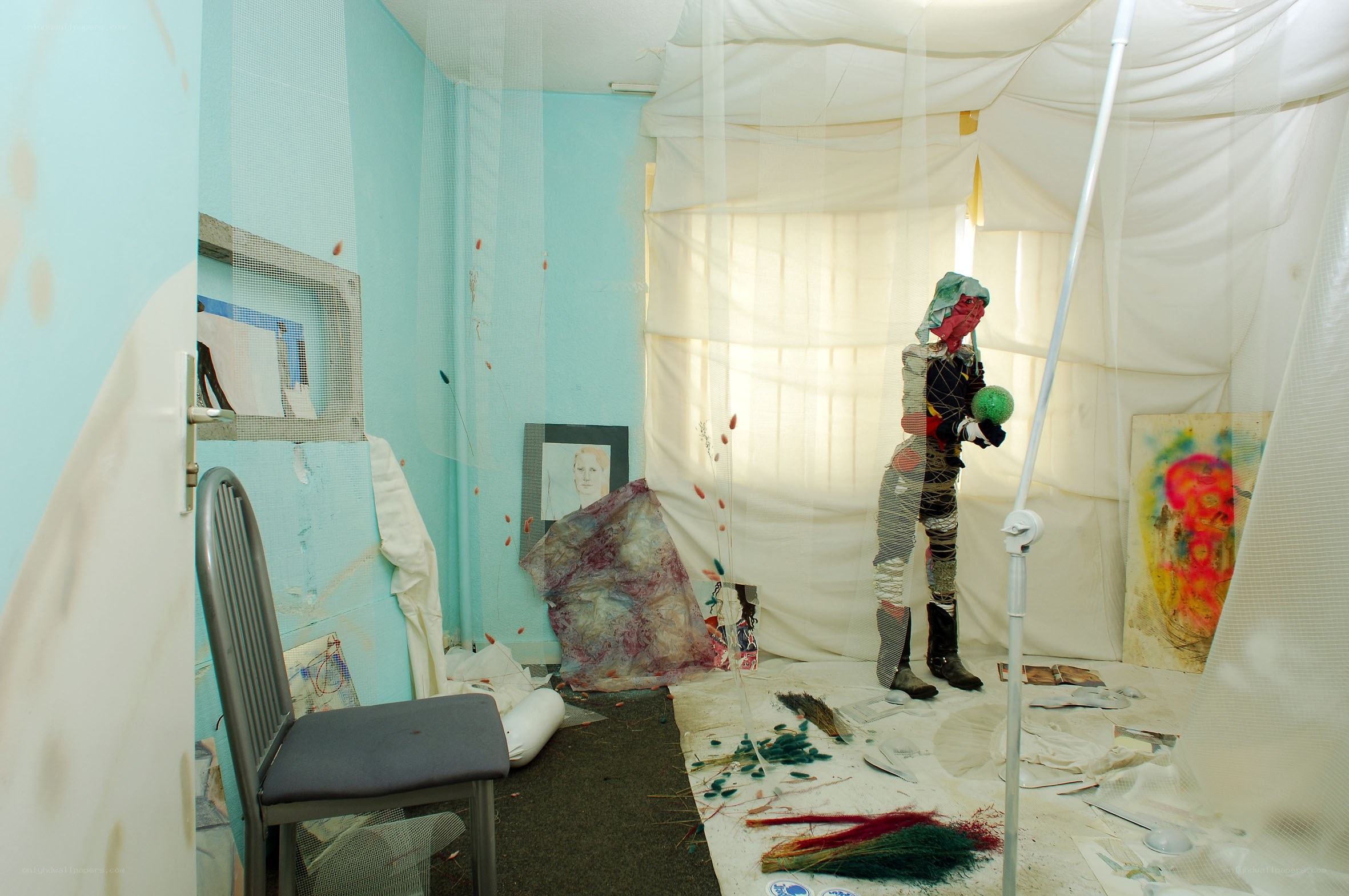 Art studio with sculpture and materials