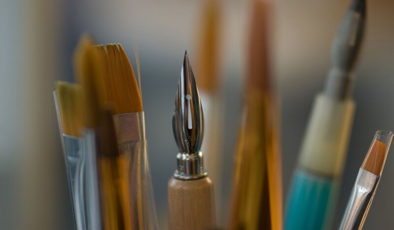 art supplies in a holder