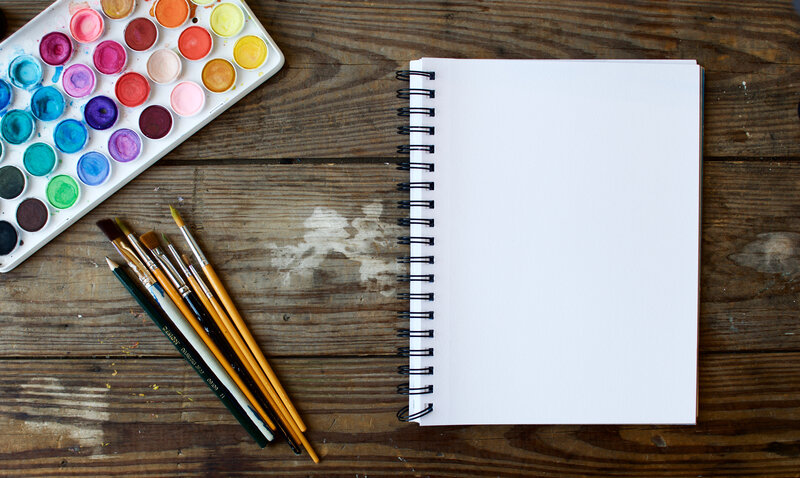 Art Supplies on Wood