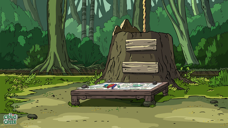 Art Table in Forest