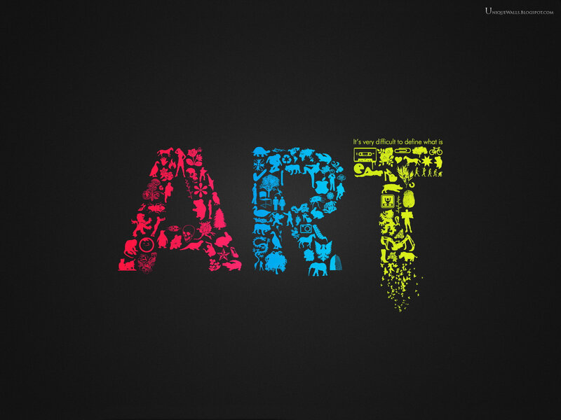 Art word design with icons