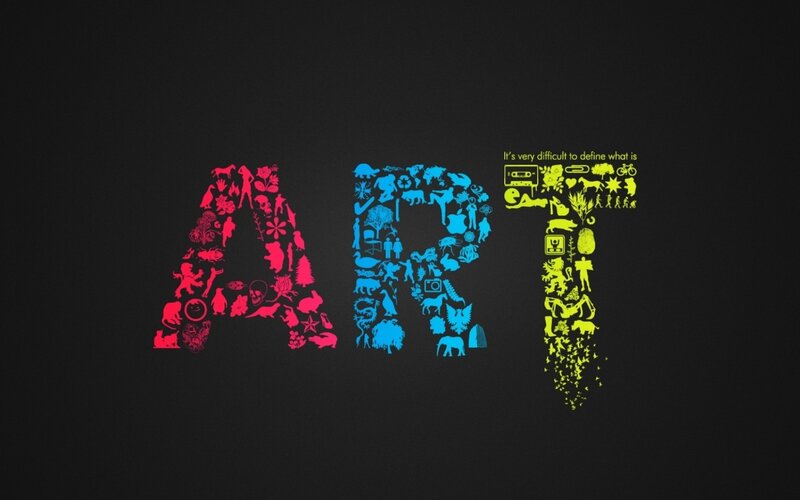 Art word design with icons