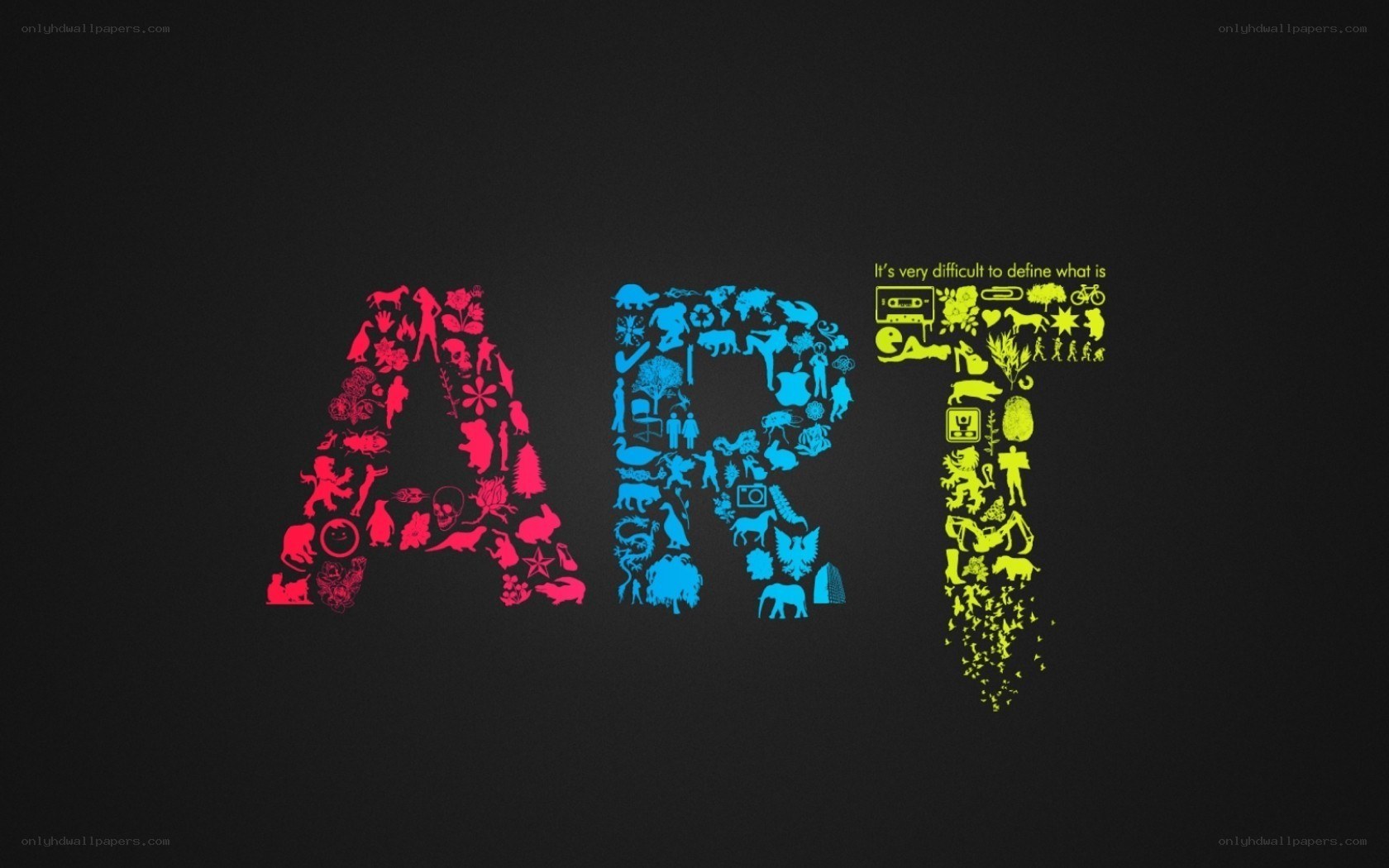 Art word design with icons