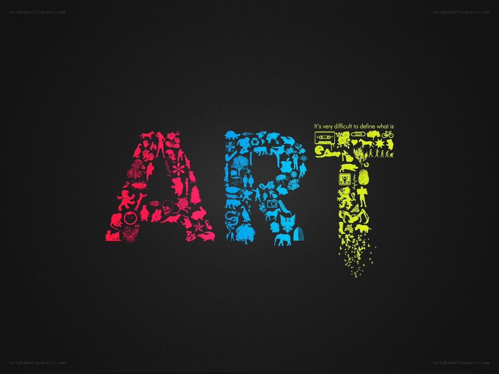 Art word with icons