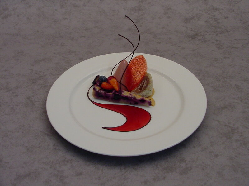 artfully plated dessert