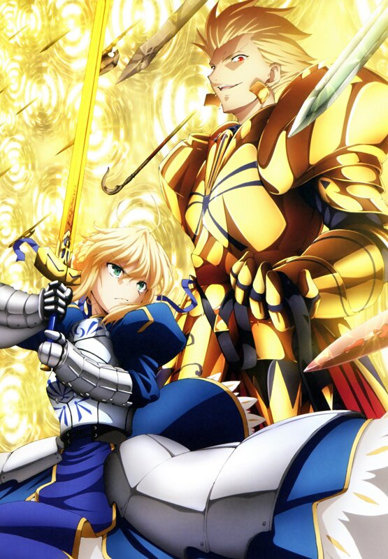 Arthur and Lancelot in golden armor