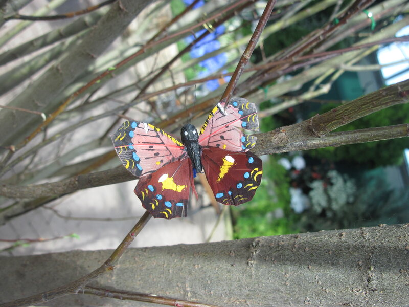 Artificial Butterfly on Branch — Brown