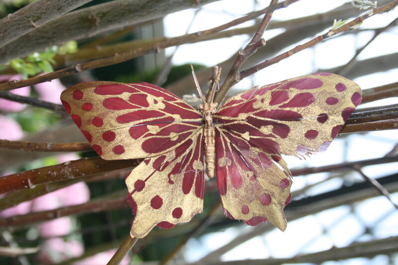 Artificial Butterfly on Branch — Gold