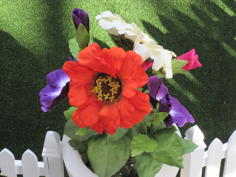 Artificial Flower Arrangement — Red, Bright