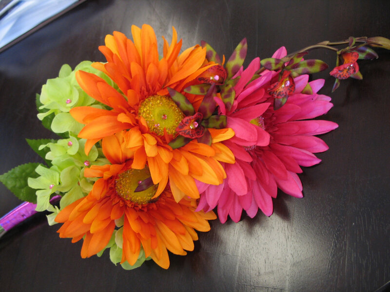 Artificial Flower Bouquet — Orange