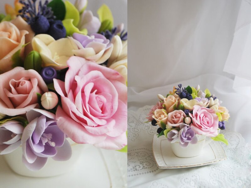 Artificial Flower Bouquet — Pink, Serene, Photograph