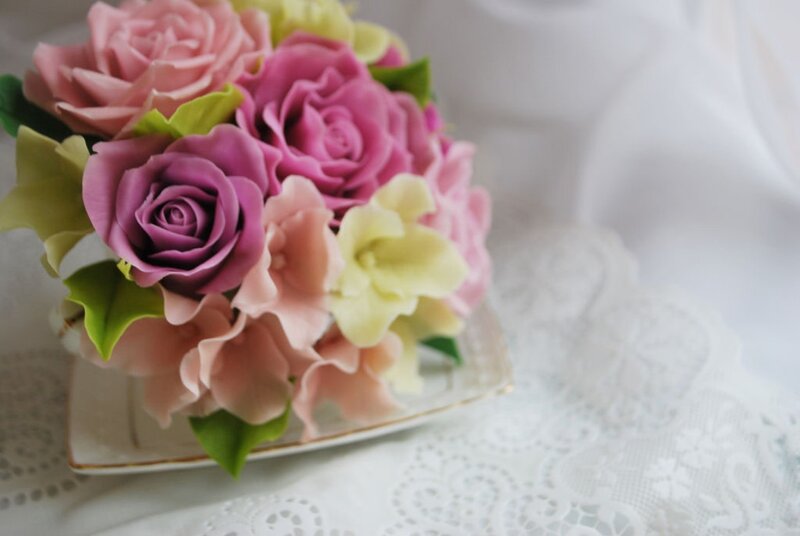 Artificial Flower Bouquet — Pink, Serene
