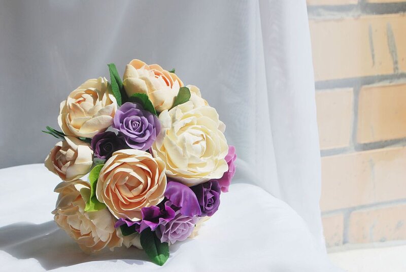 Artificial Flower Bouquet — Purple, Serene