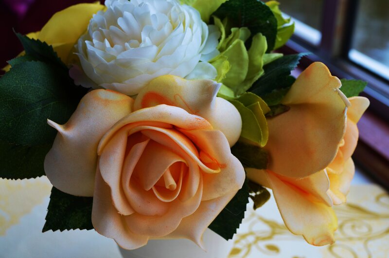 Artificial Flower Bouquet — White, Calm, Afternoon