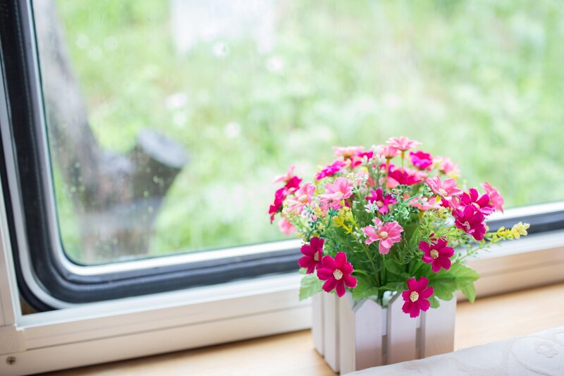 Artificial Flowers in Vase — Pink, Calm, Morning