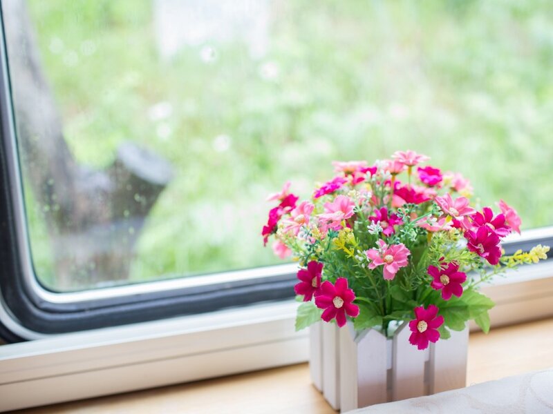 Artificial Flowers in Vase — Pink, Calm