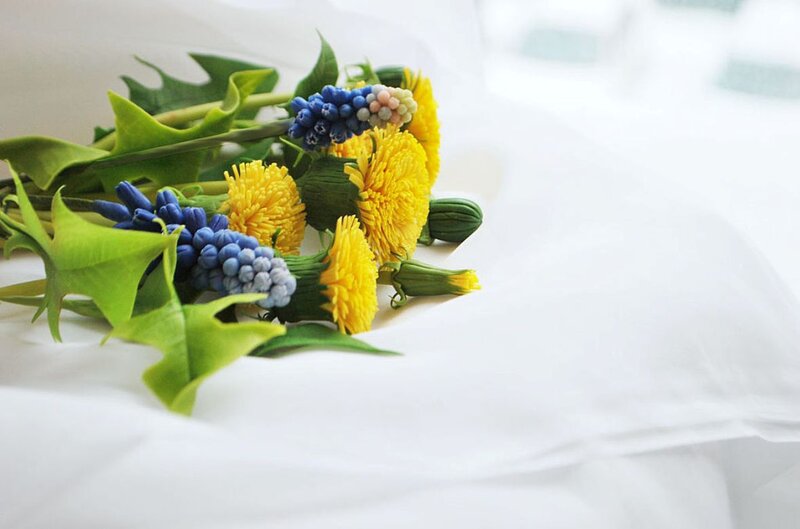 Artificial Flowers on White