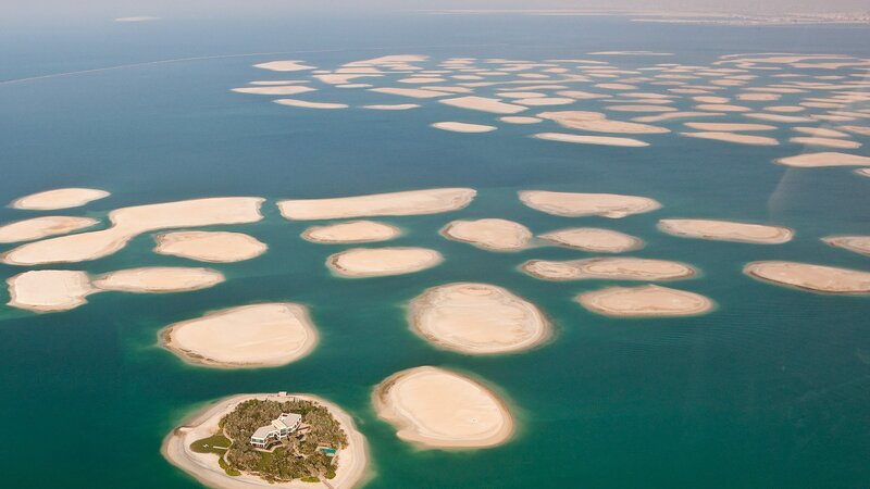 Artificial Islands in Sea — Blue, Serene