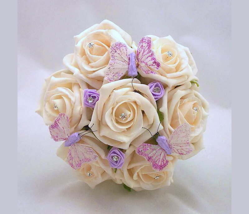 Artificial Rose Bouquet — Cream