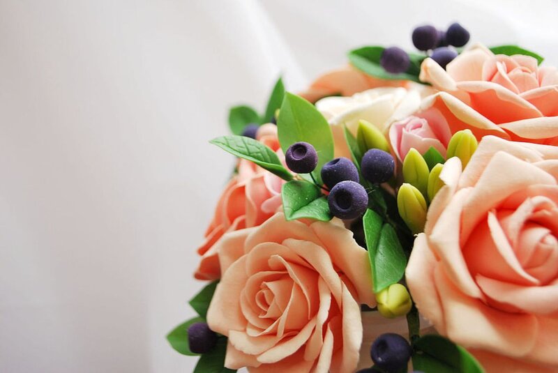 Artificial Rose Bouquet — Peach, Calm