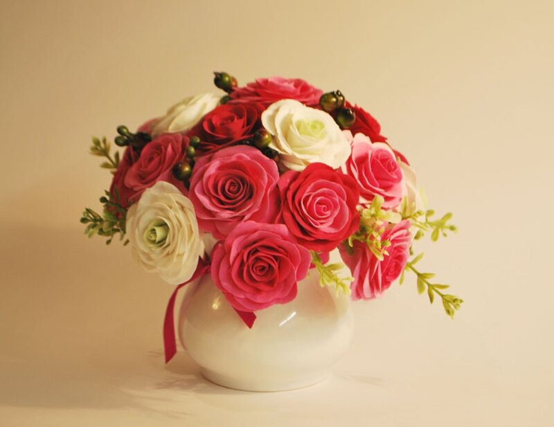 Artificial Rose Bouquet — Pink
