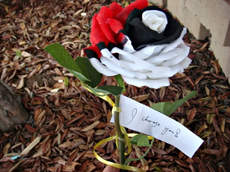 Artificial Rose with Note