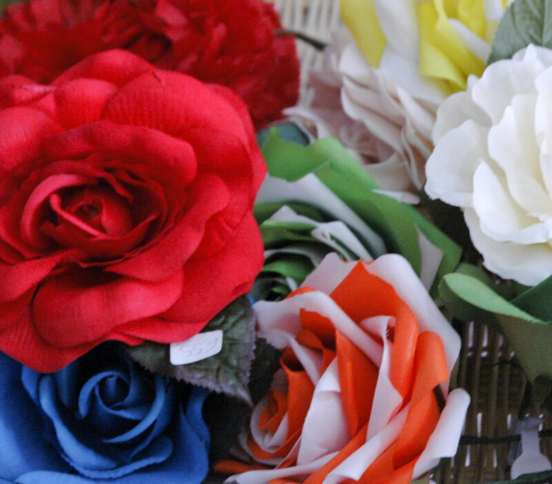 Artificial Roses in Basket