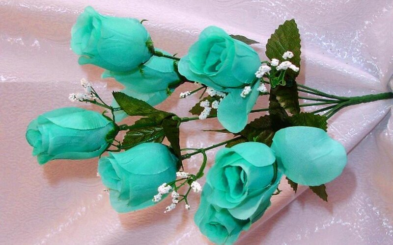 Artificial Turquoise Roses — Calm, Photograph
