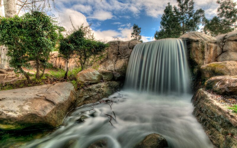 Artificial Waterfall — Blue