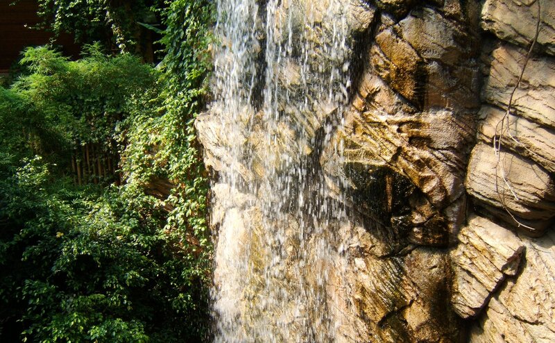 Artificial Waterfall on Rock