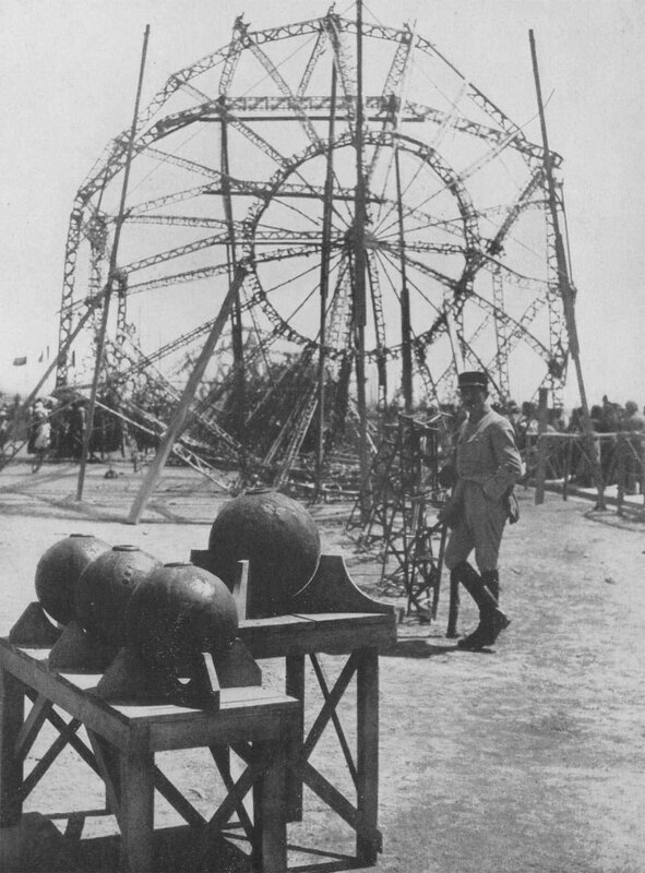 Artillery and Ferris wheel wreckage