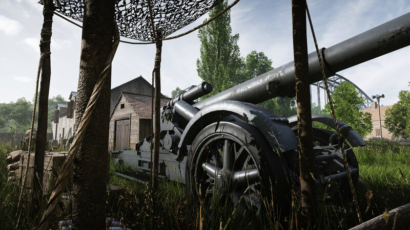 Artillery Cannon in Field