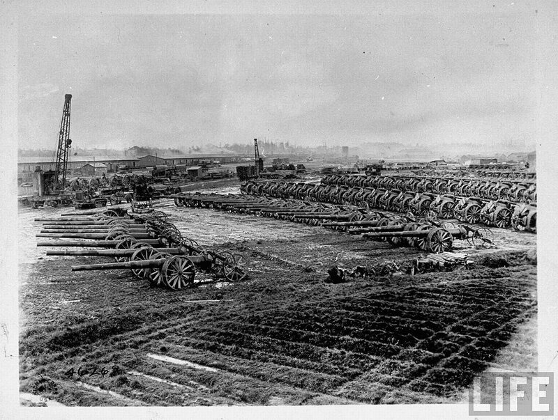 Artillery collection at a military depot