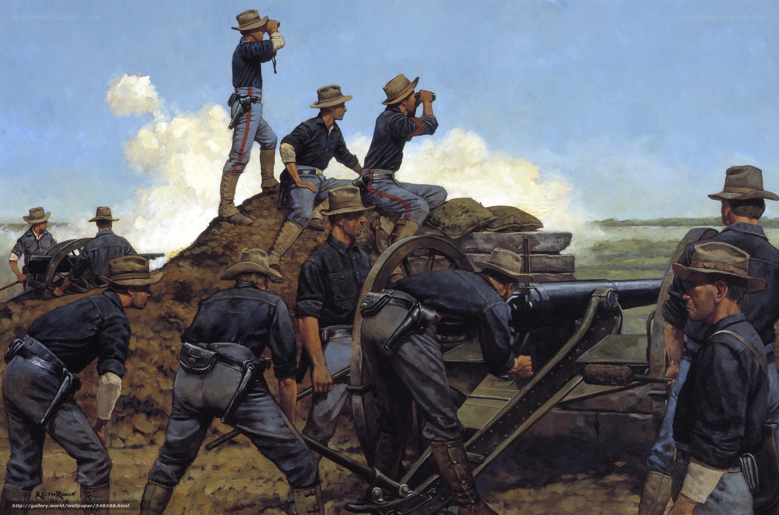 Artillery crew in action