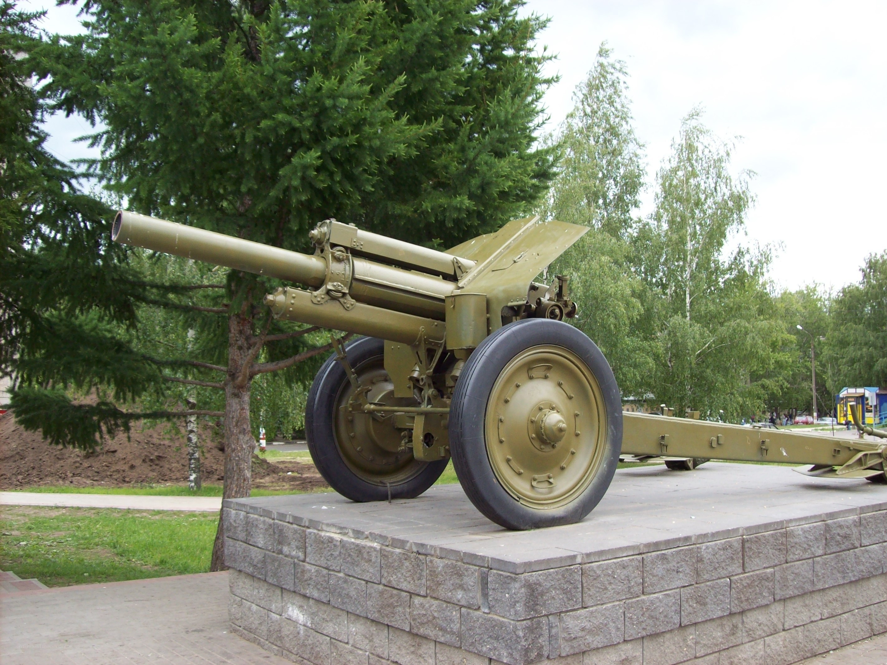 Artillery gun on display