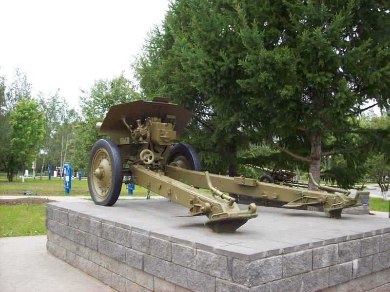 Artillery piece on display