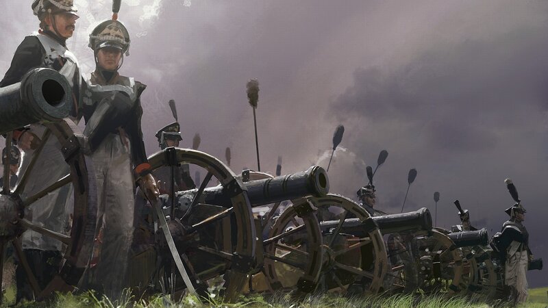 Artillery soldiers in battle