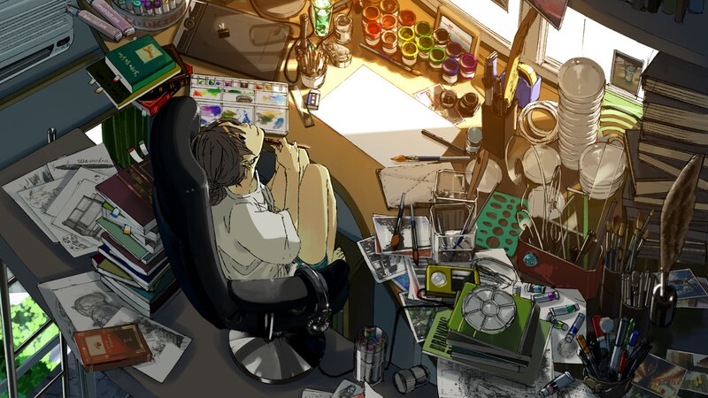 Artist at a Desk