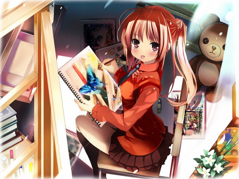 artist drawing a butterfly