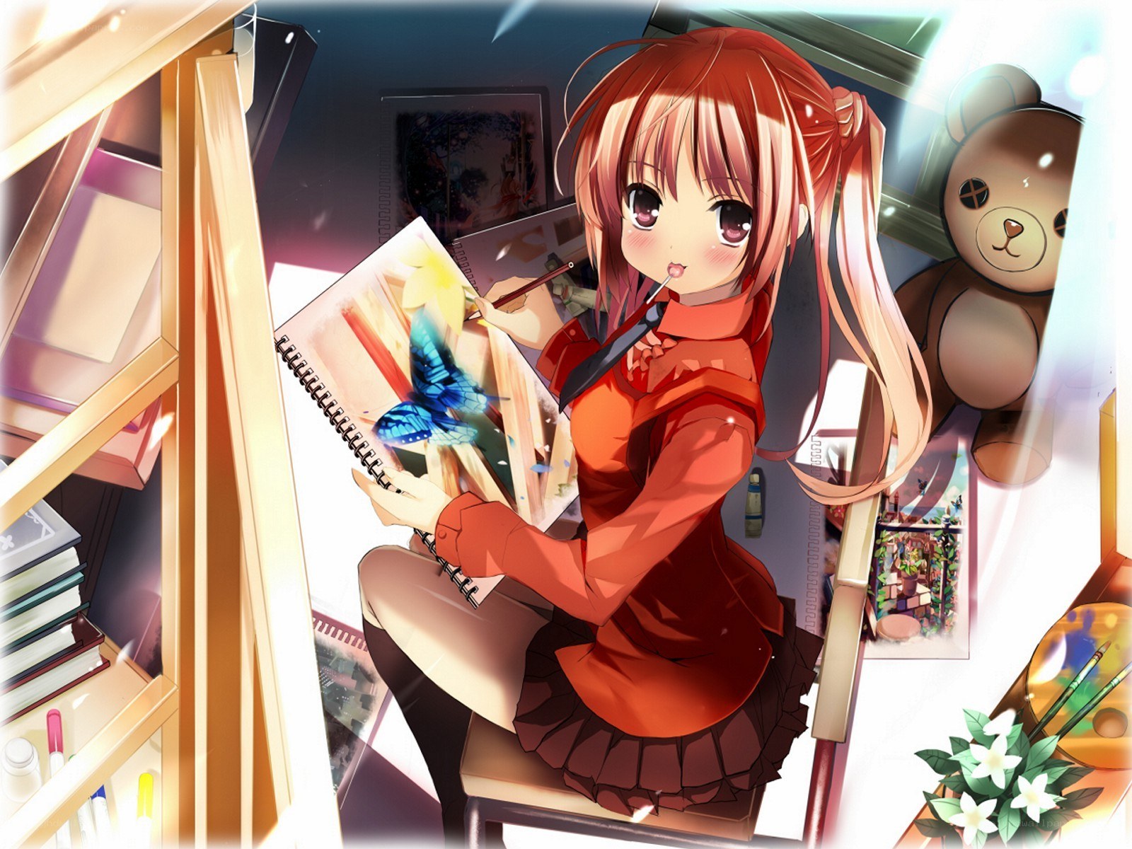 artist drawing a butterfly