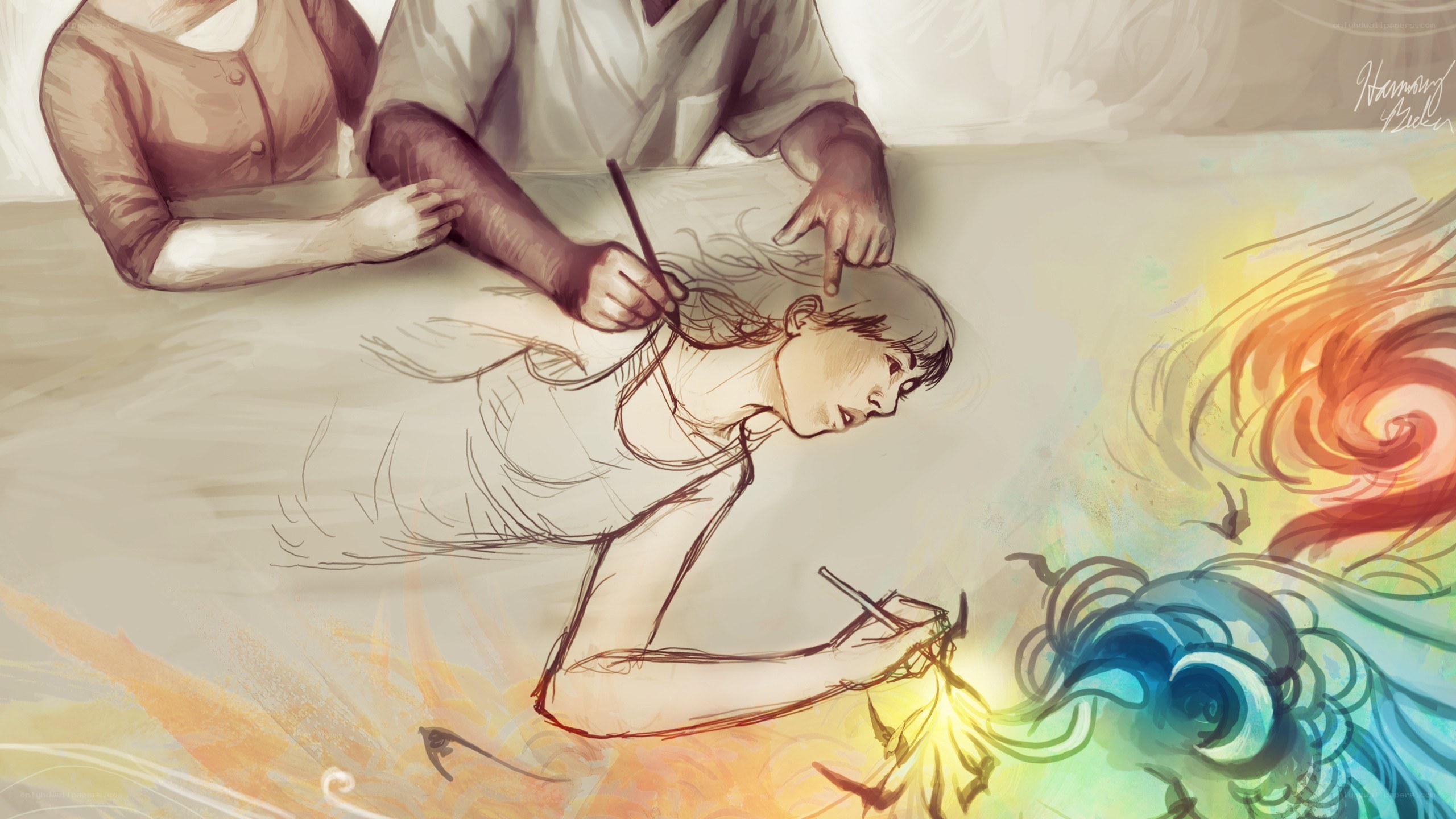 Artist drawing a figure