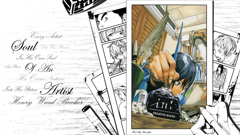 Artist Drawing Manga — Black